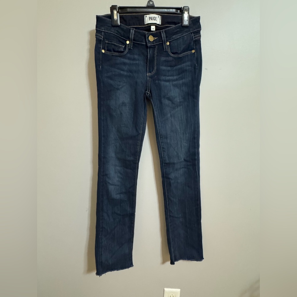 PAIGE Dark Blue Skyline Straight stretch jeans size 24